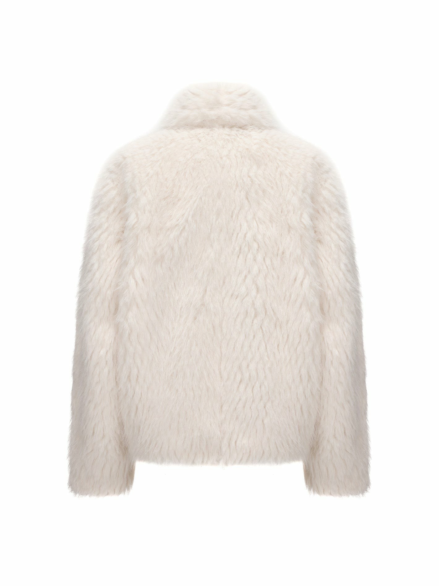 Nana Jacqueline Alyssa Fur Coat: White Fur Coat for Winter Party White
