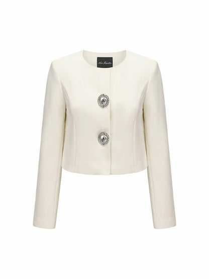 Nana Jacqueline Claira Coat: Off-White Coat for Rehearsal Dinner Off-white