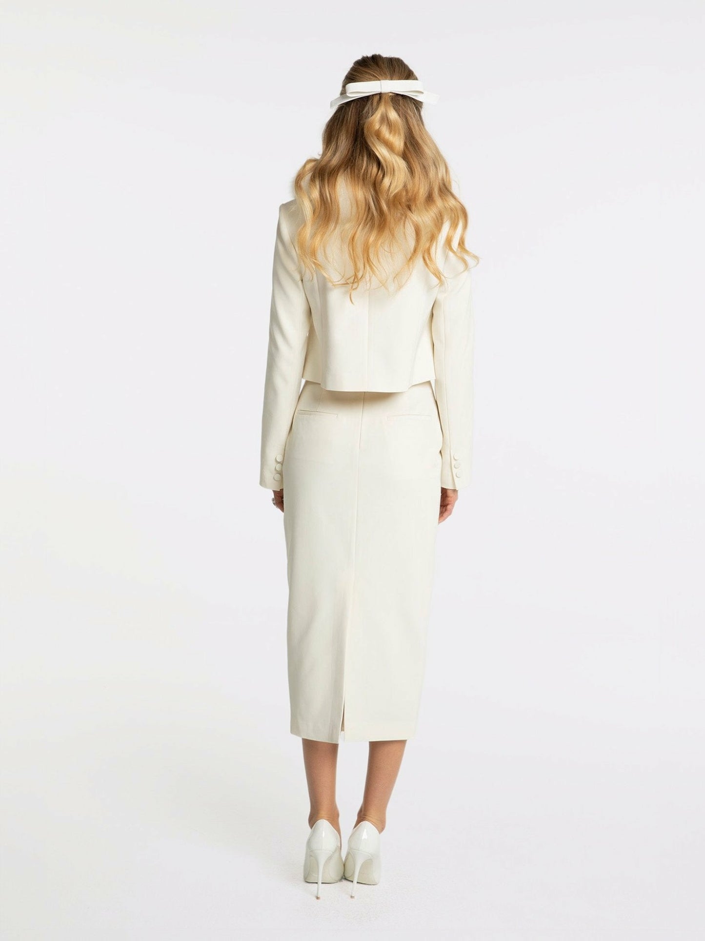 Nana Jacqueline Claira Coat: Off-White Coat for Rehearsal Dinner Off-white