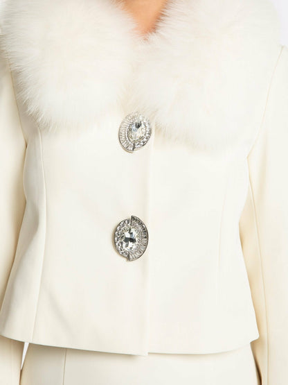 Nana Jacqueline Claira Coat: Off-White Coat for Rehearsal Dinner Off-white