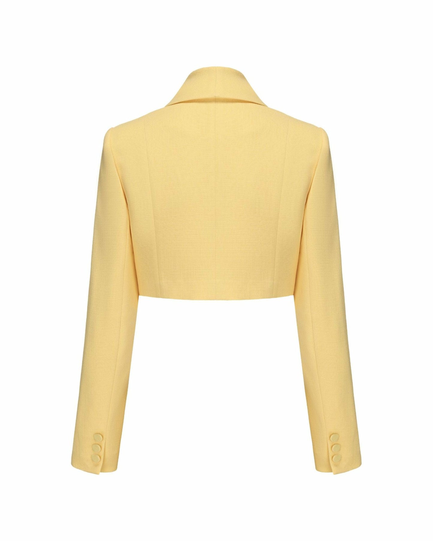 Nana Jacqueline Veronica Crop Blazer: Yellow Blazer for Brunch Yellow