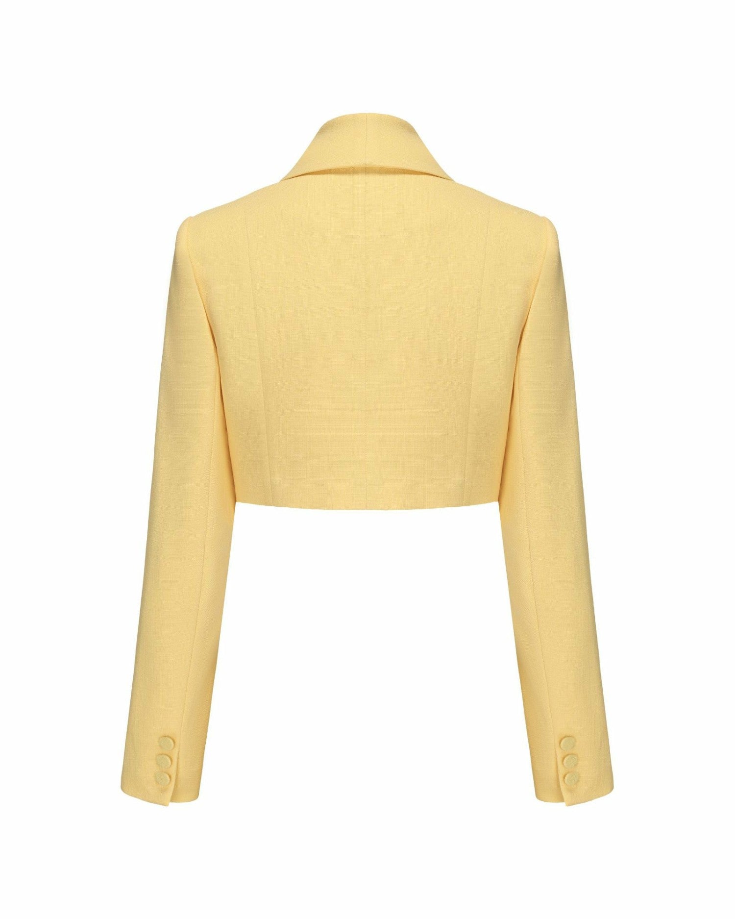 Nana Jacqueline Veronica Crop Blazer: Yellow Blazer for Brunch Yellow