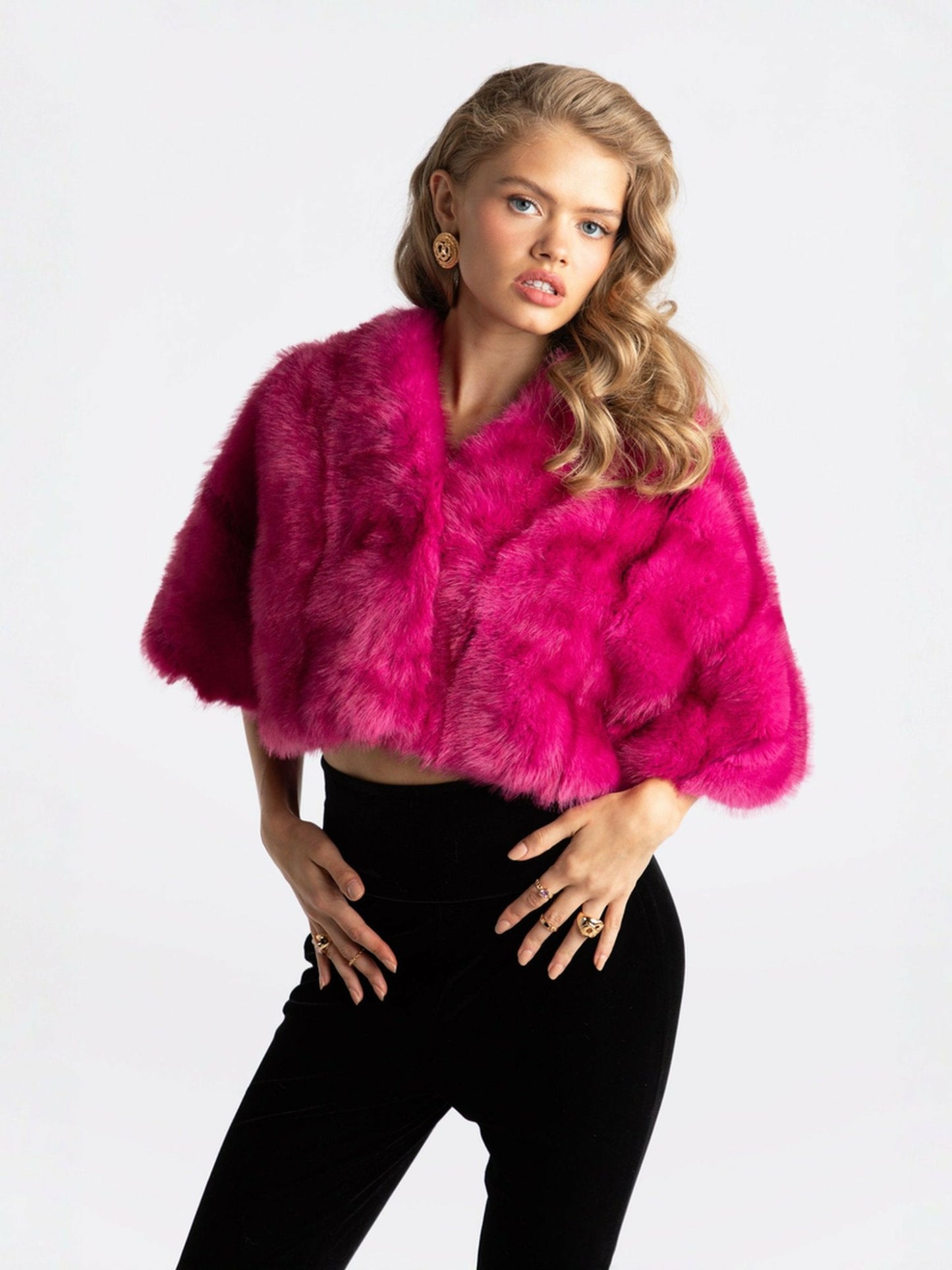 Nana Jacqueline Sophia Fur Coat: Pink Fur Coat for Birthday Celebration Pink