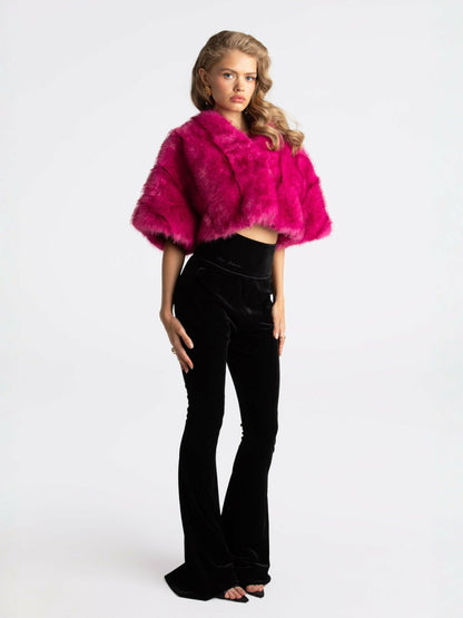 Nana Jacqueline Sophia Fur Coat: Pink Fur Coat for Birthday Celebration Pink