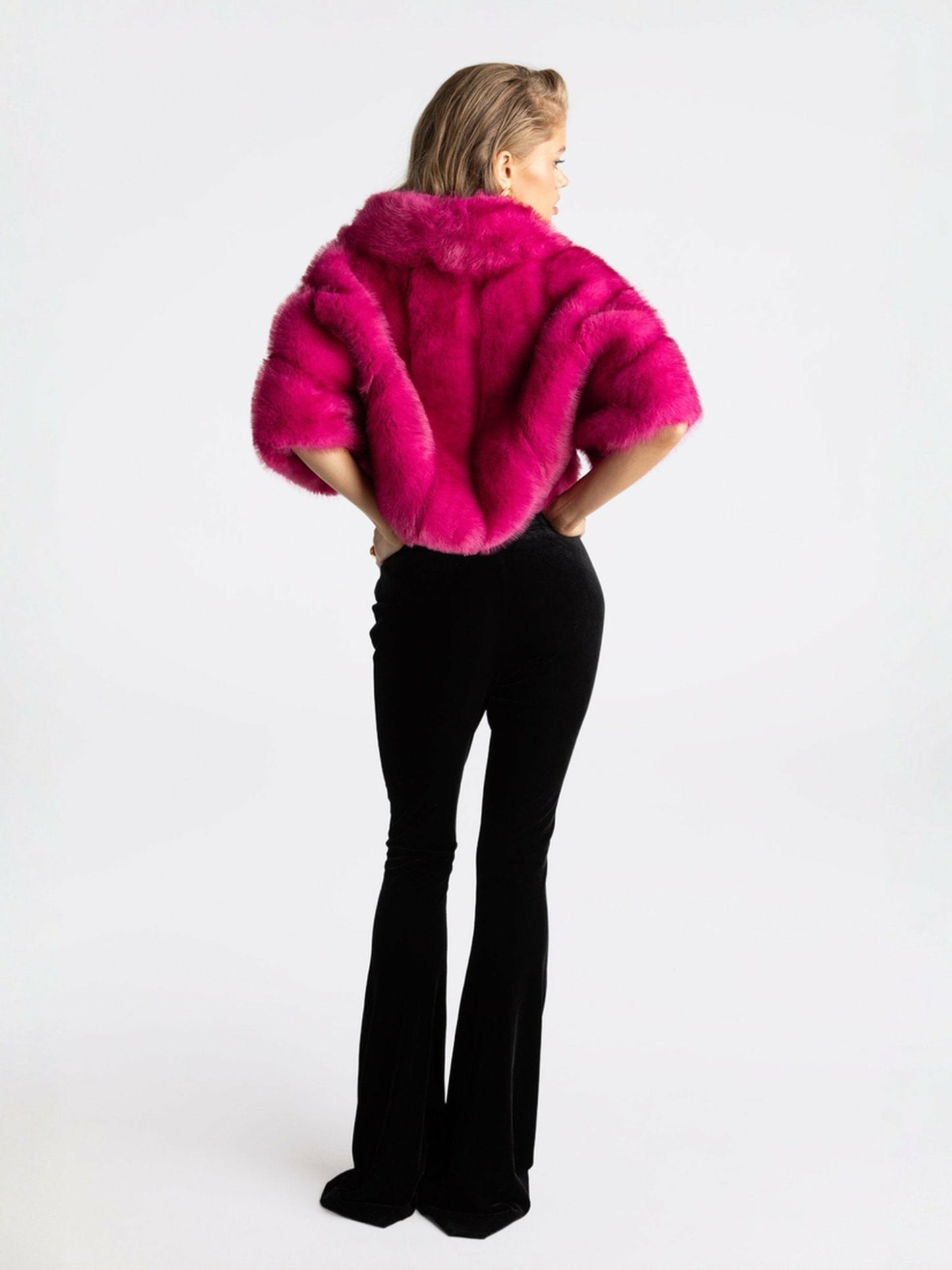 Nana Jacqueline Sophia Fur Coat: Pink Fur Coat for Birthday Celebration Pink