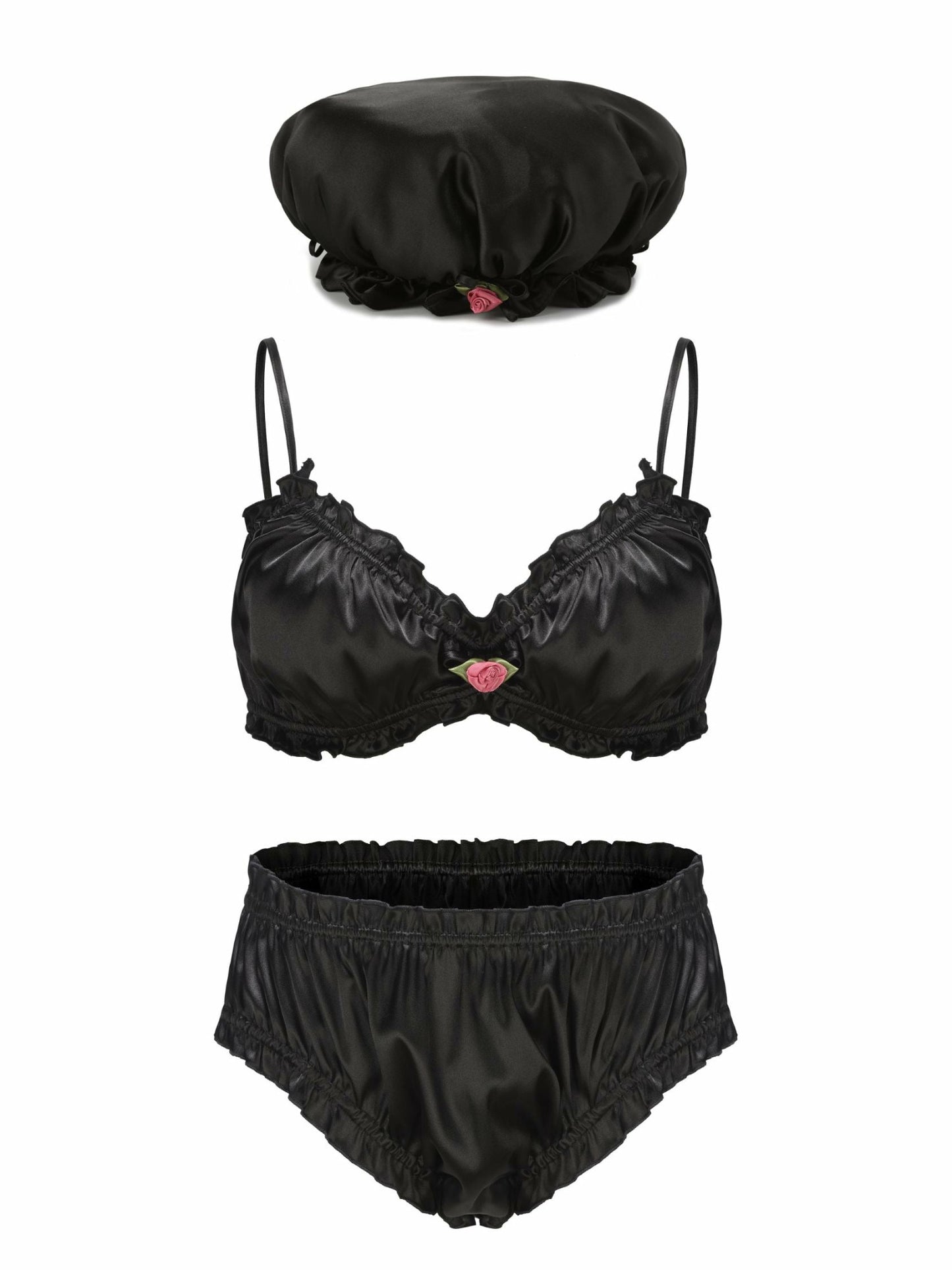 Nana Jacqueline Isabella Silk Intimates Set: Black Intimates Set for Honeymoon Black