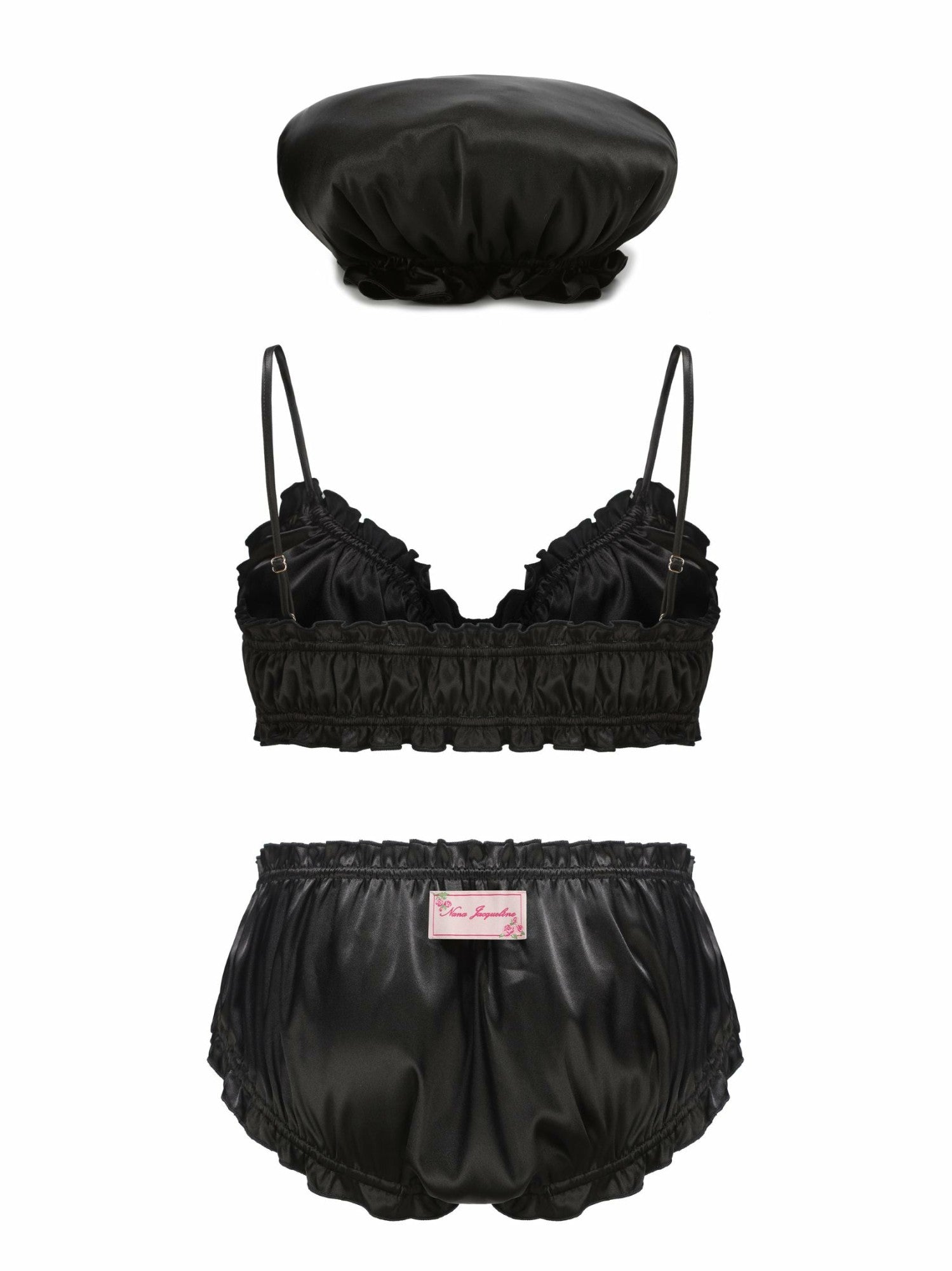 Nana Jacqueline Isabella Silk Intimates Set: Black Intimates Set for Honeymoon Black