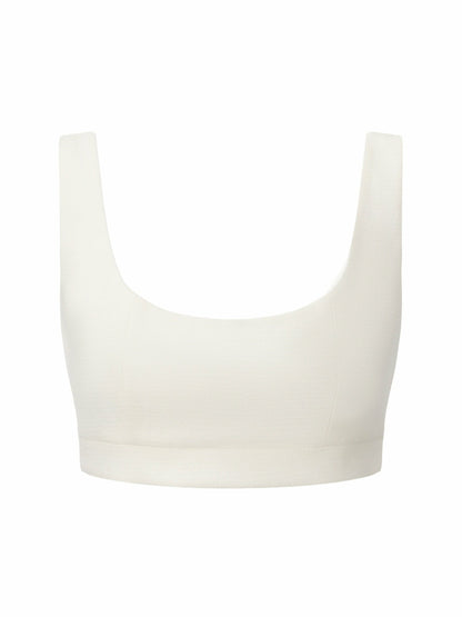 Nana Jacqueline Natalia Tailored Cropped White Top: White Crop Top for Bridal Shower White