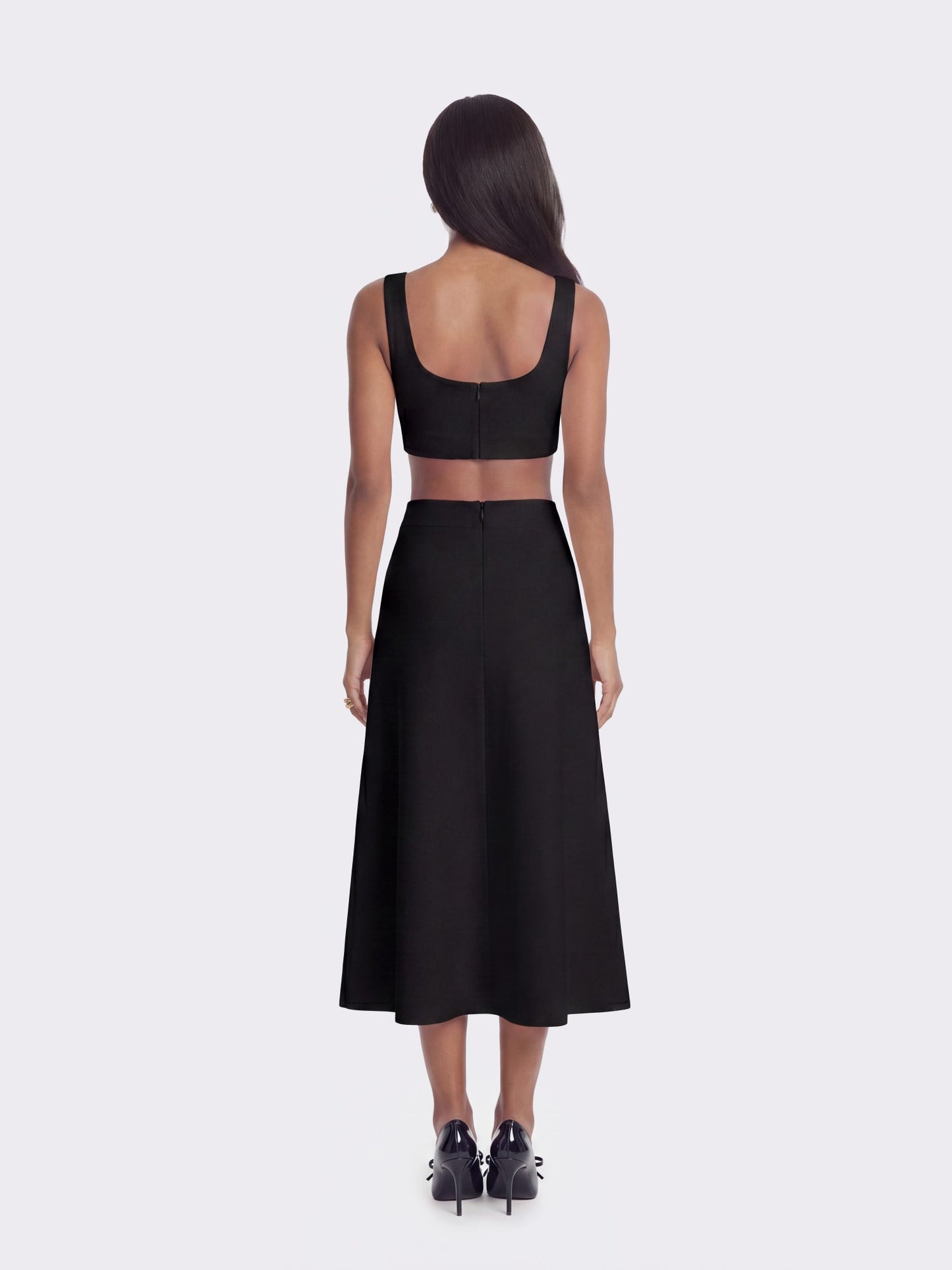 Nana Jacqueline Natalia Tailored Cropped Black Top: Black Top for Cocktail Party Black