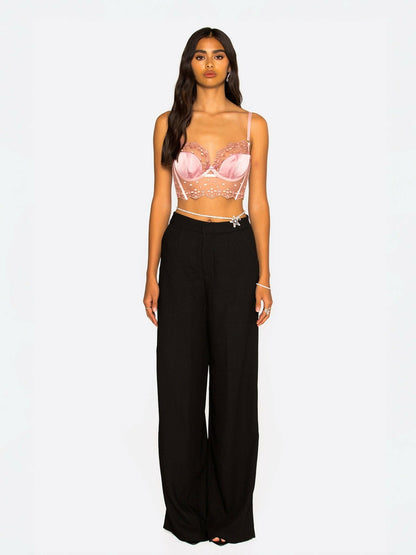 Nana Jacqueline Kira Corset Top: Pink Corset Top for Date Night Pink