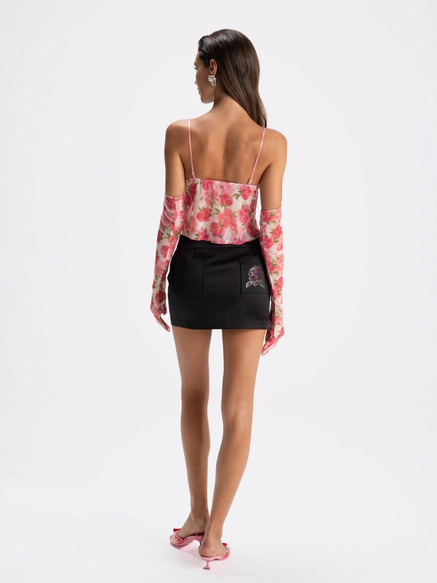 Nana Jacqueline Paulina Floral Top: Pink Top for Date Night Pink