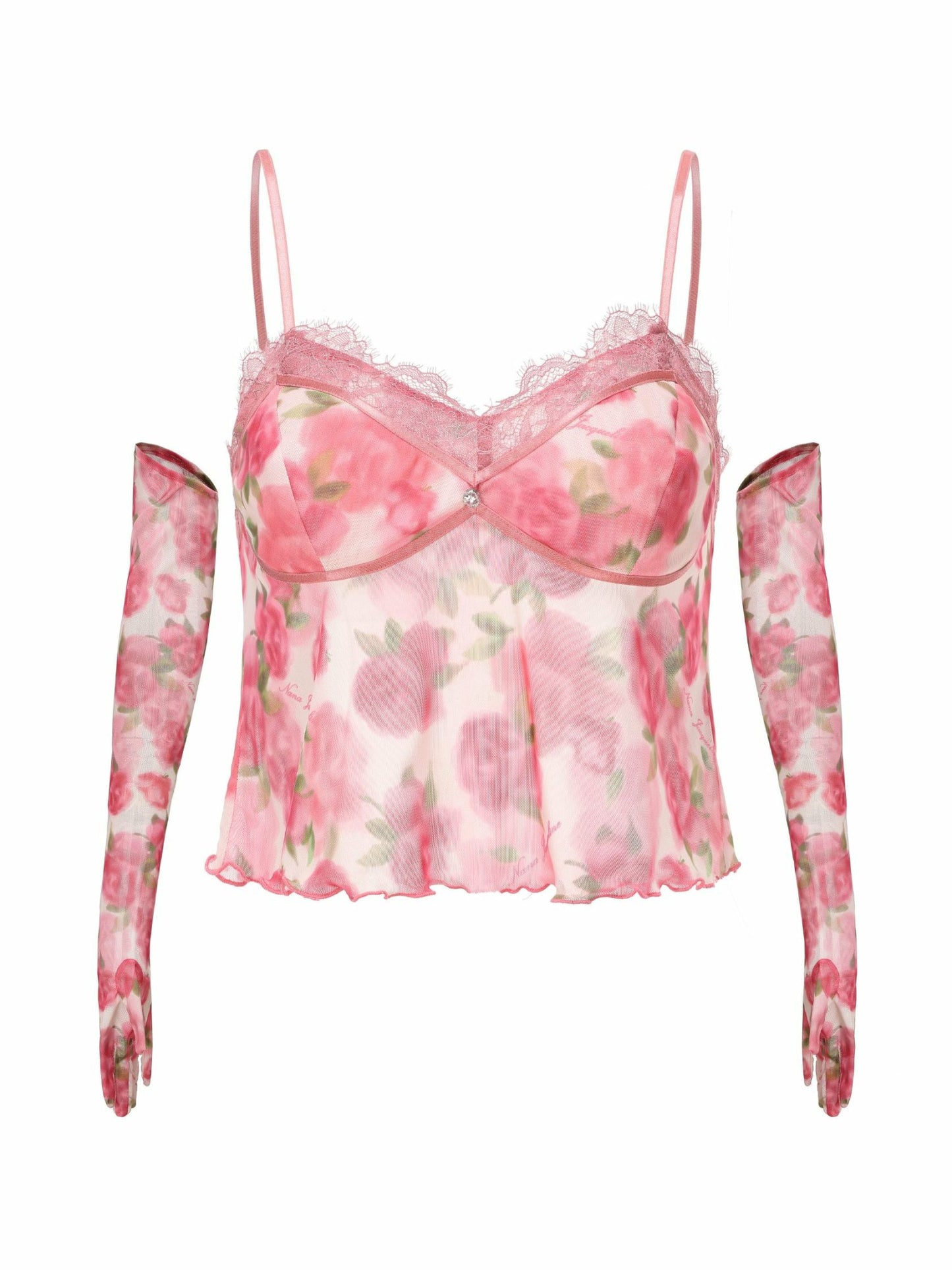Nana Jacqueline Paulina Floral Top: Pink Top for Date Night Pink