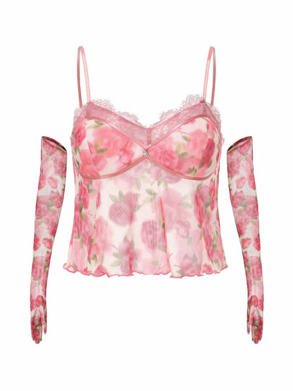 Nana Jacqueline Paulina Floral Top: Pink Top for Date Night Pink