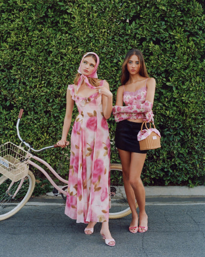 Nana Jacqueline Paulina Floral Top: Pink Top for Date Night Pink