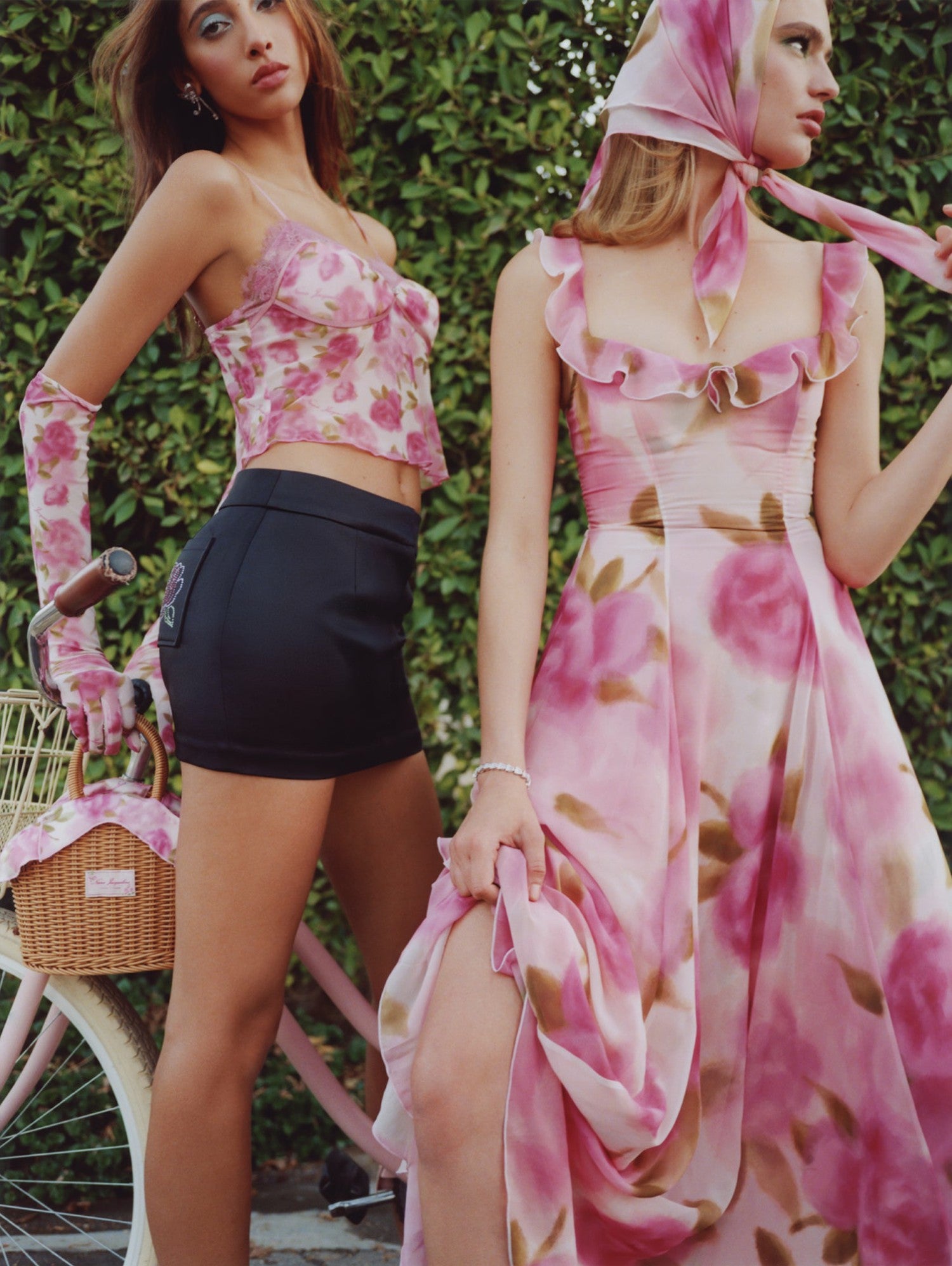 Nana Jacqueline Paulina Floral Top: Pink Top for Date Night Pink