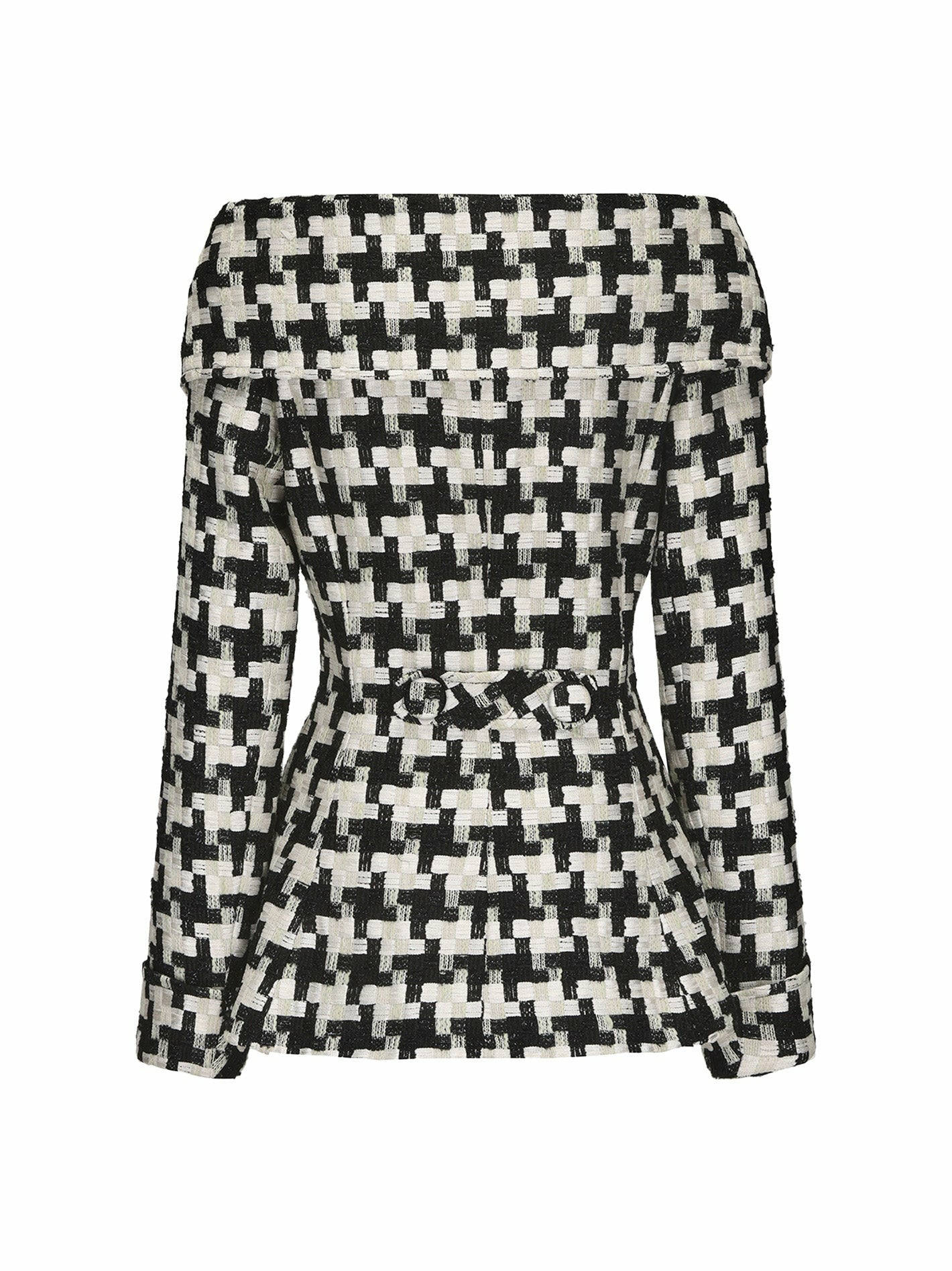 Nana Jacqueline Marlee Plaid Top: Black White Top for Date Night Black/White