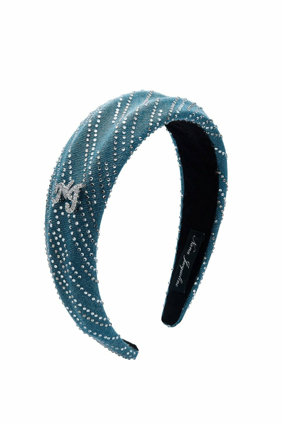 Nana Jacqueline Blue Denim Headband with Crystal Detail Blue