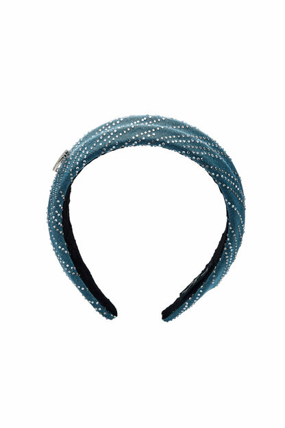 Nana Jacqueline Blue Denim Headband with Crystal Detail Blue
