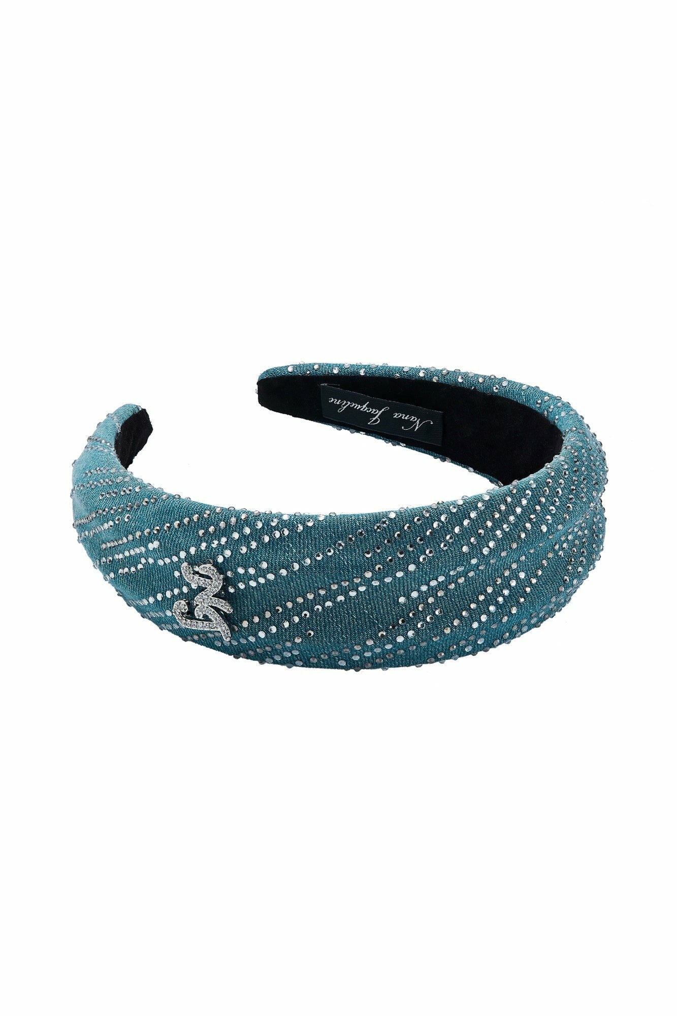 Nana Jacqueline Blue Denim Headband with Crystal Detail Blue