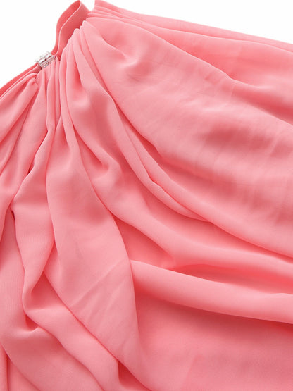 Nana Jacqueline Sia One-Shoulder Ruched Pink Top Pink
