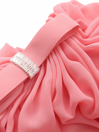 Nana Jacqueline Sia One-Shoulder Ruched Pink Top Pink