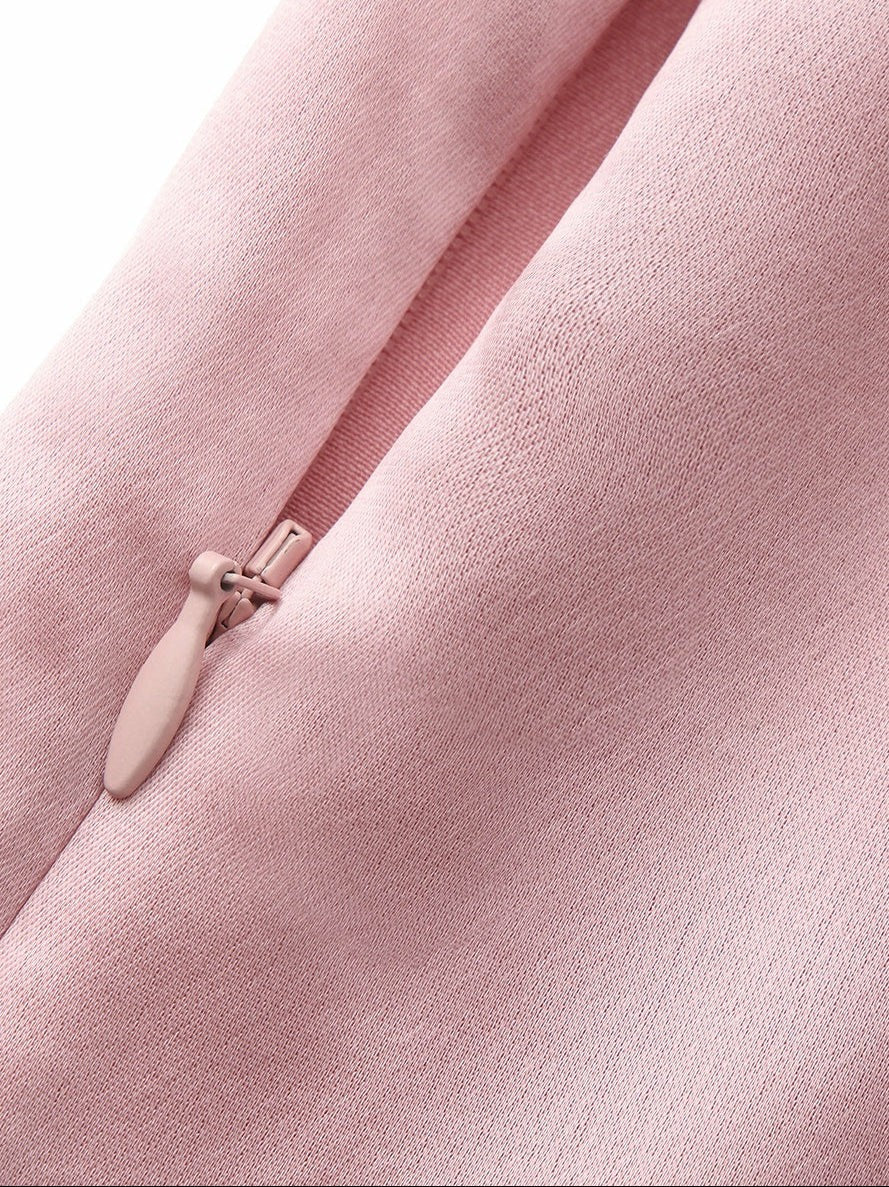 Nana Jacqueline Pink Satin Asymmetrical Top with Crystal Bow Pink