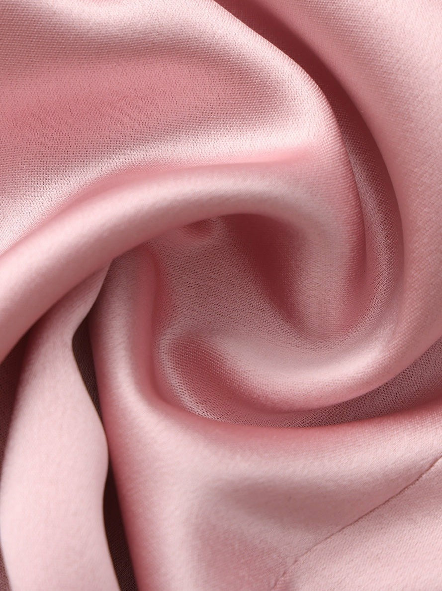 Nana Jacqueline Pink Satin Asymmetrical Top with Crystal Bow Pink