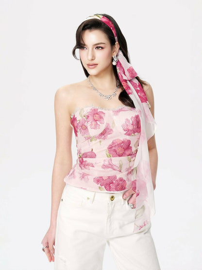 Nana Jacqueline Lilly Top: Pink Bandeau Top for Date Night Pink