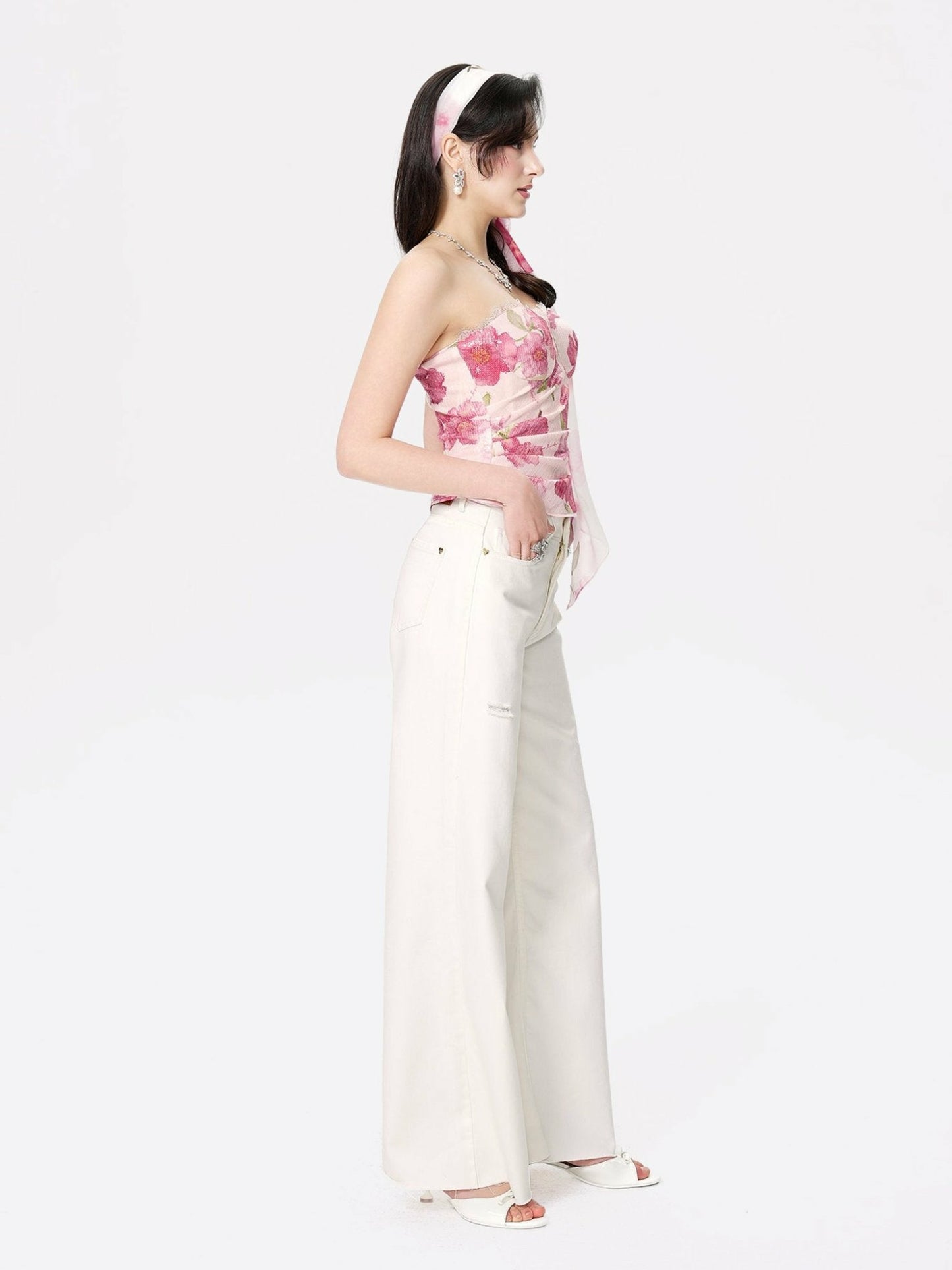Nana Jacqueline Lilly Top: Pink Bandeau Top for Date Night Pink