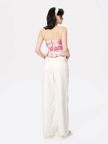 Nana Jacqueline Lilly Top: Pink Bandeau Top for Date Night Pink