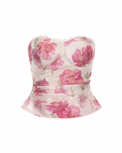 Nana Jacqueline Lilly Top: Pink Bandeau Top for Date Night Pink
