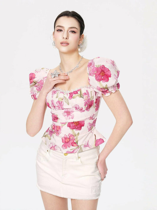 Nana Jacqueline Esmeralda Top: Pink Top for Garden Party Pink