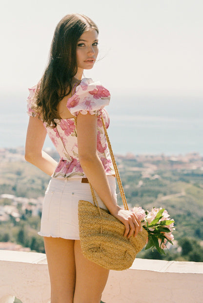 Nana Jacqueline Esmeralda Top: Pink Top for Garden Party Pink