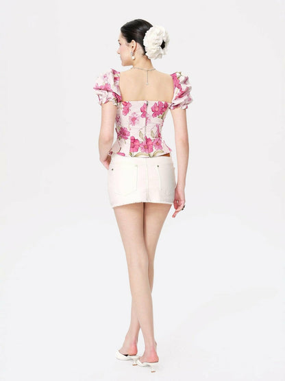 Nana Jacqueline Esmeralda Top: Pink Top for Garden Party Pink