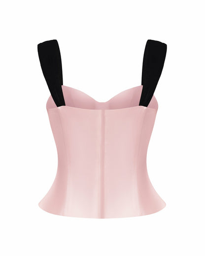 Nana Jacqueline Gia Bow Top: Pink Top for Date Night Pink