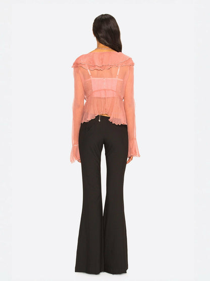 Nana Jacqueline Gabriella Cardigan Top: Pink Cardigan Top for Date Night Pink
