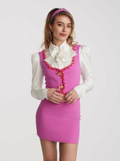 Nana Jacqueline Lisette Vest Top: Pink Vest Top for Tea Party Pink