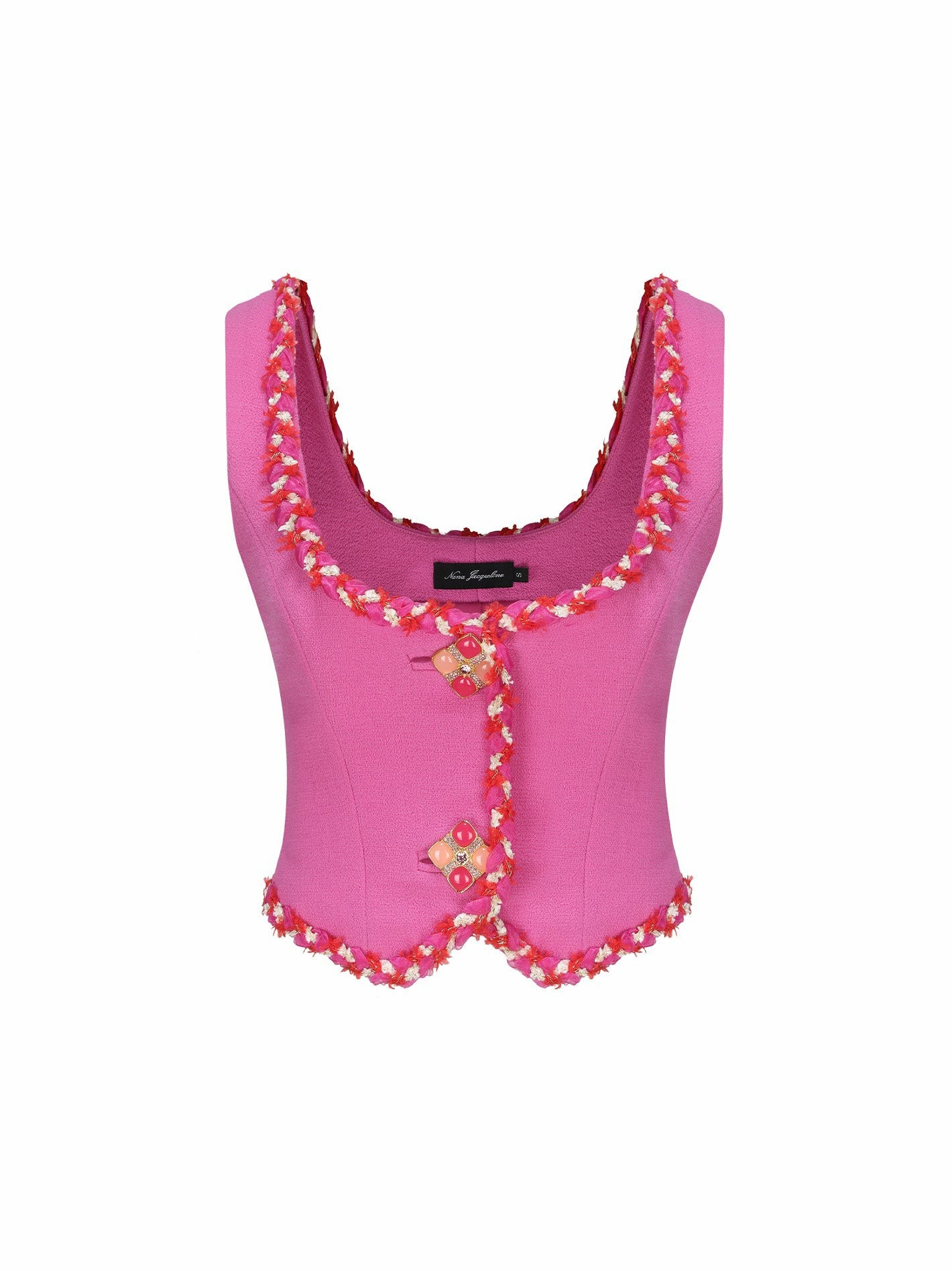 Nana Jacqueline Lisette Vest Top: Pink Vest Top for Tea Party Pink