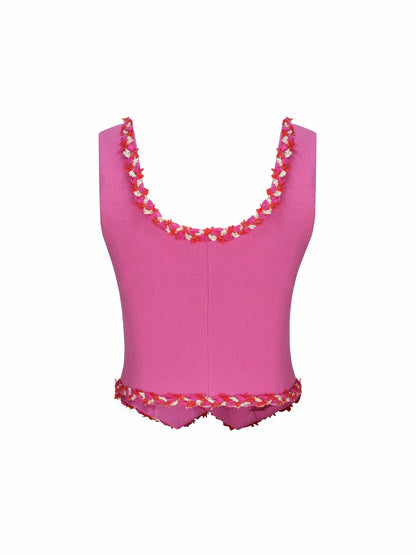Nana Jacqueline Lisette Vest Top: Pink Vest Top for Tea Party Pink