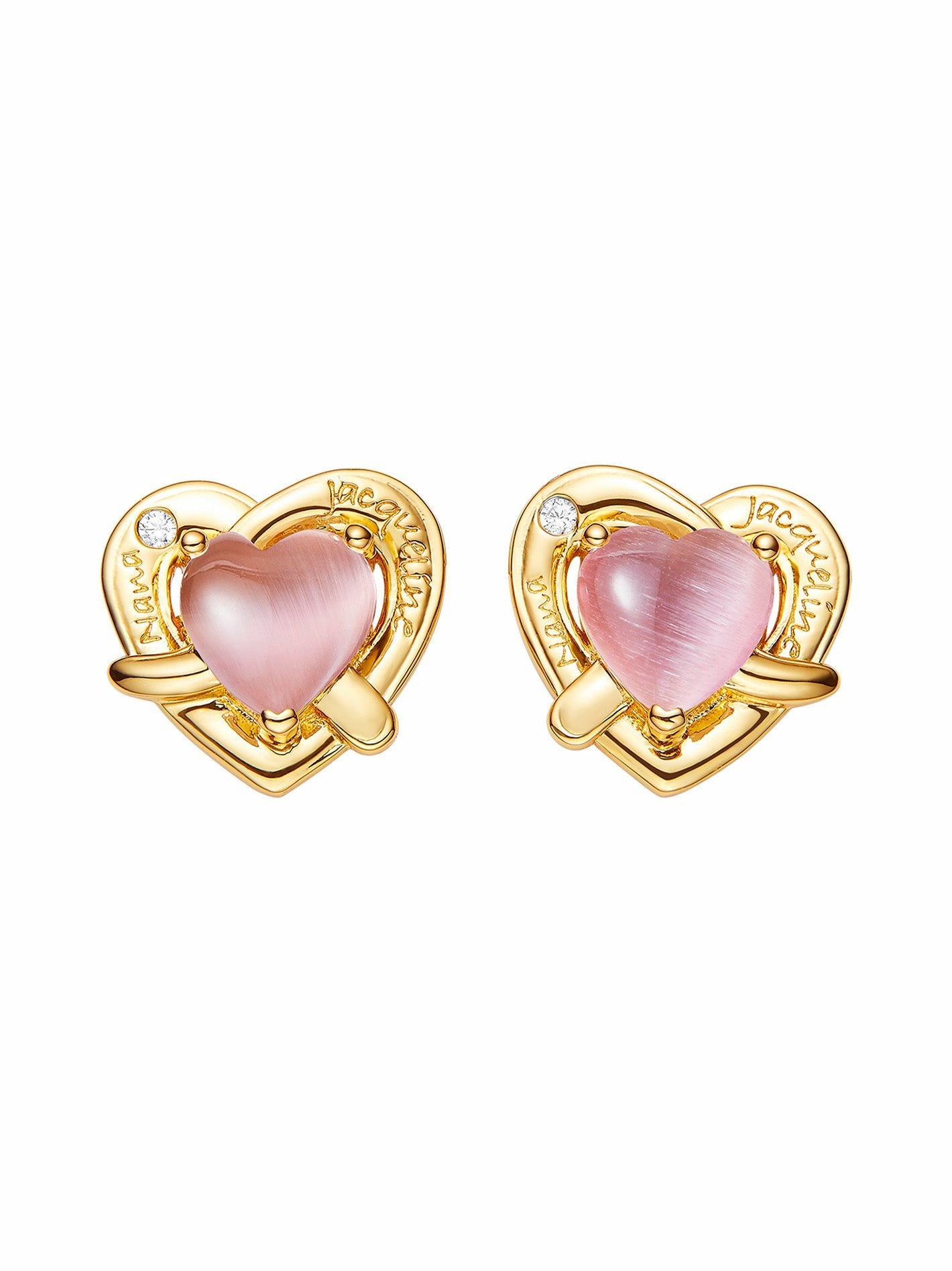 Nana Jacqueline Ambre Heart Earrings: Pink Earrings for Date Night Pink