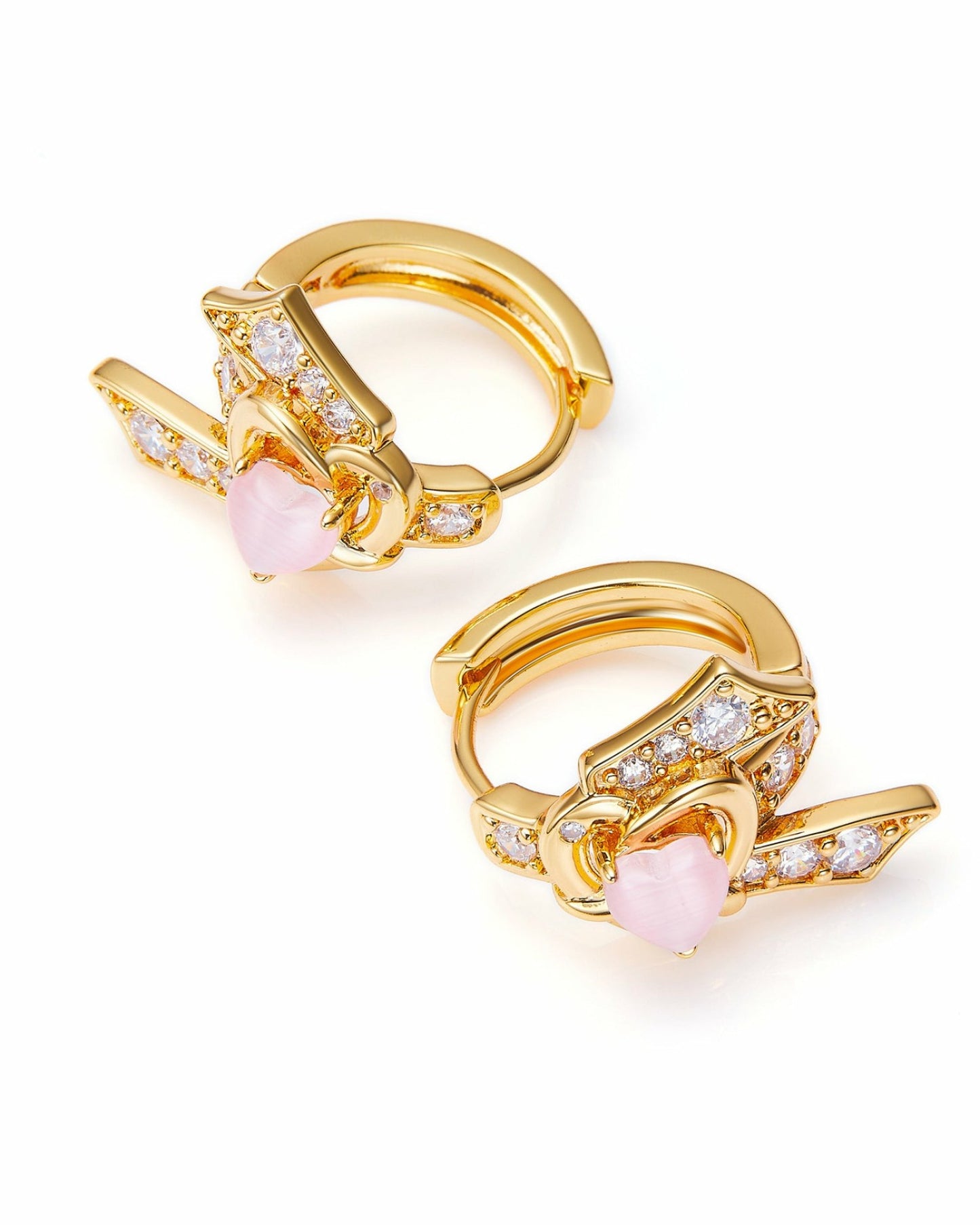 Nana Jacqueline Kaia Earrings: Gold Earrings for Date Night Pink