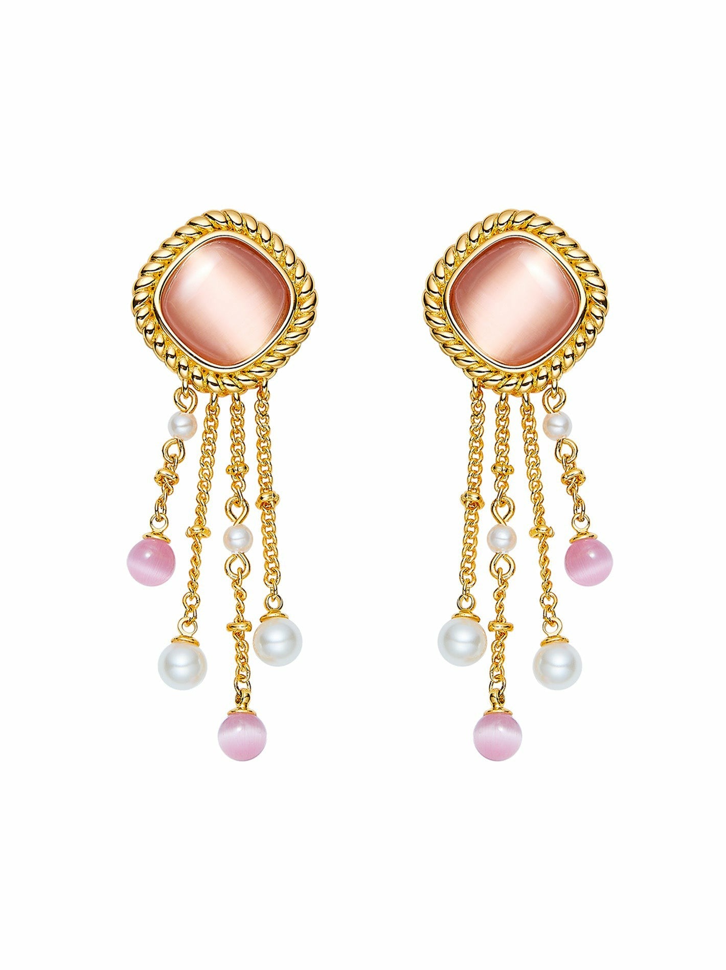 Nana Jacqueline Brielle Earrings: Pink Earrings for Wedding After-Party Pink