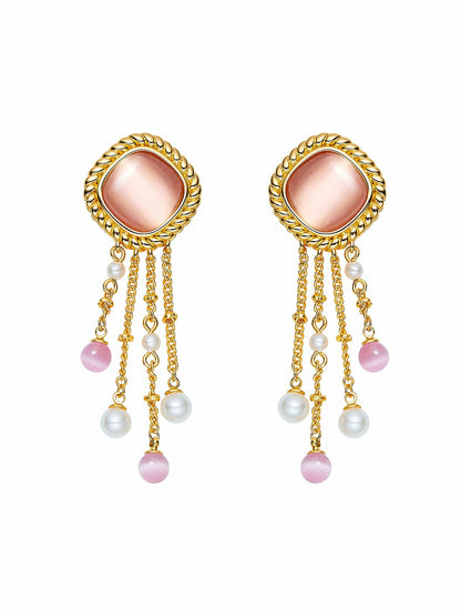 Nana Jacqueline Brielle Earrings: Pink Earrings for Wedding After-Party Pink