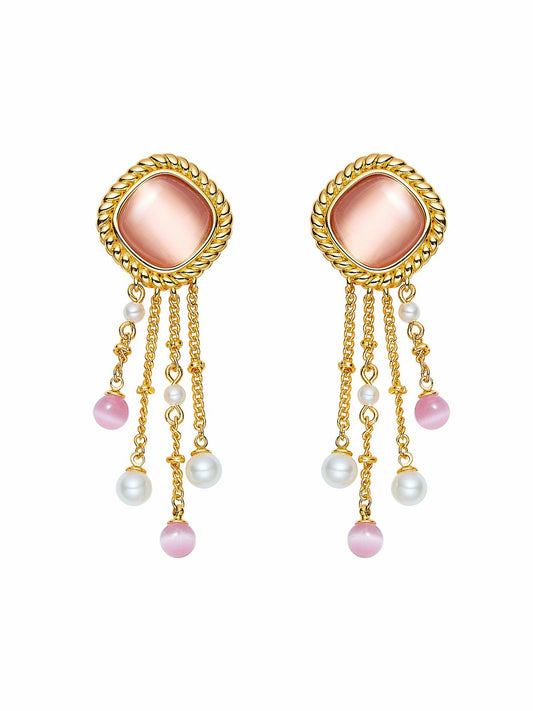 Nana Jacqueline Brielle Earrings: Pink Earrings for Wedding After-Party Pink