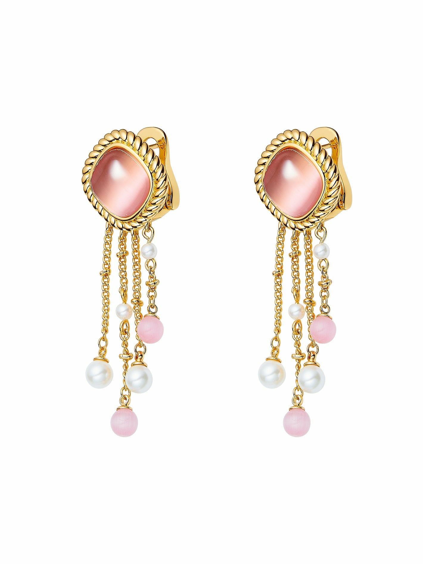Nana Jacqueline Brielle Earrings: Pink Earrings for Wedding After-Party Pink