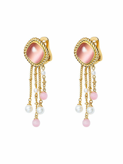 Nana Jacqueline Brielle Earrings: Pink Earrings for Wedding After-Party Pink