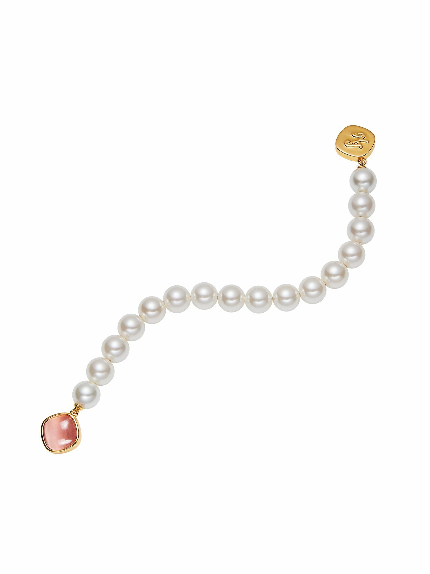 Nana Jacqueline Ilana Pearl Bracelet: White Pearl Bracelet for Bridal Shower Pink