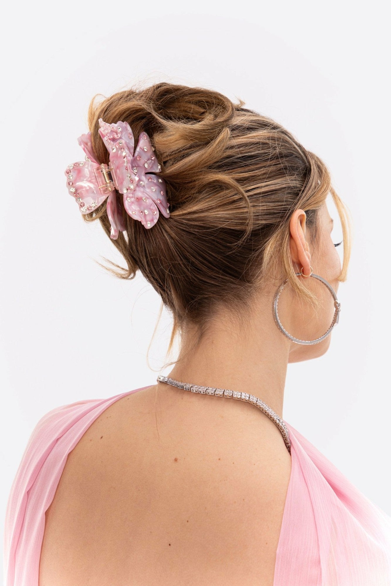 Nana Jacqueline Flora Hairclip: Pink Hair Clip for Brunch Pink