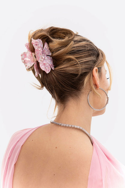 Nana Jacqueline Flora Hairclip: Pink Hair Clip for Brunch Pink