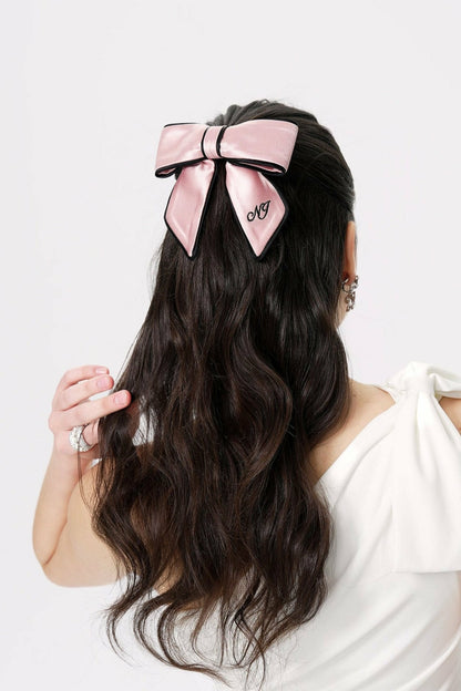 Nana Jacqueline Marlene Bow: Pink Hair Bow for Party Pink